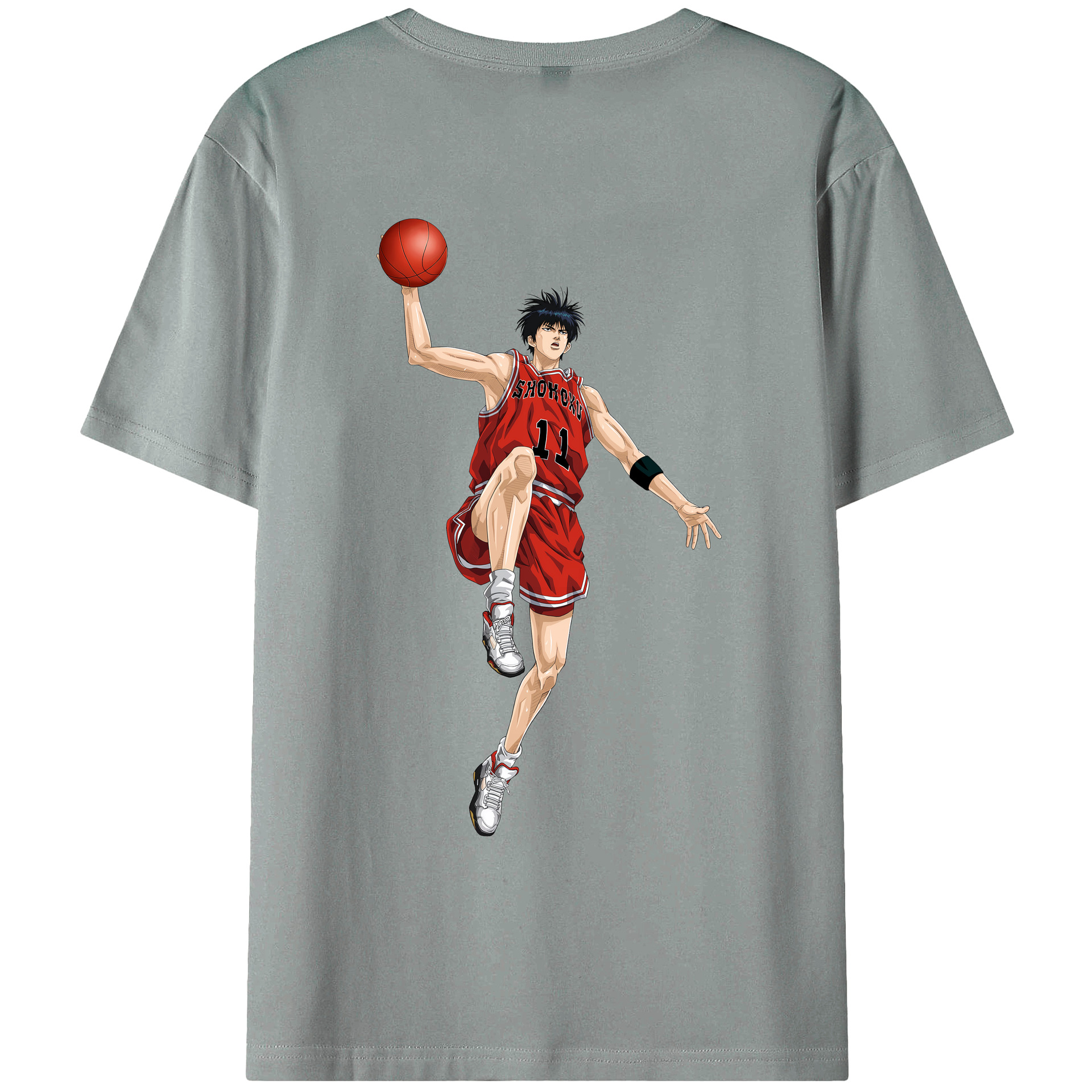 （画像用） SLAM DUNK／スラムダンク 綿100％ メンズ半袖Tシャツ（バックプリント） 通気性